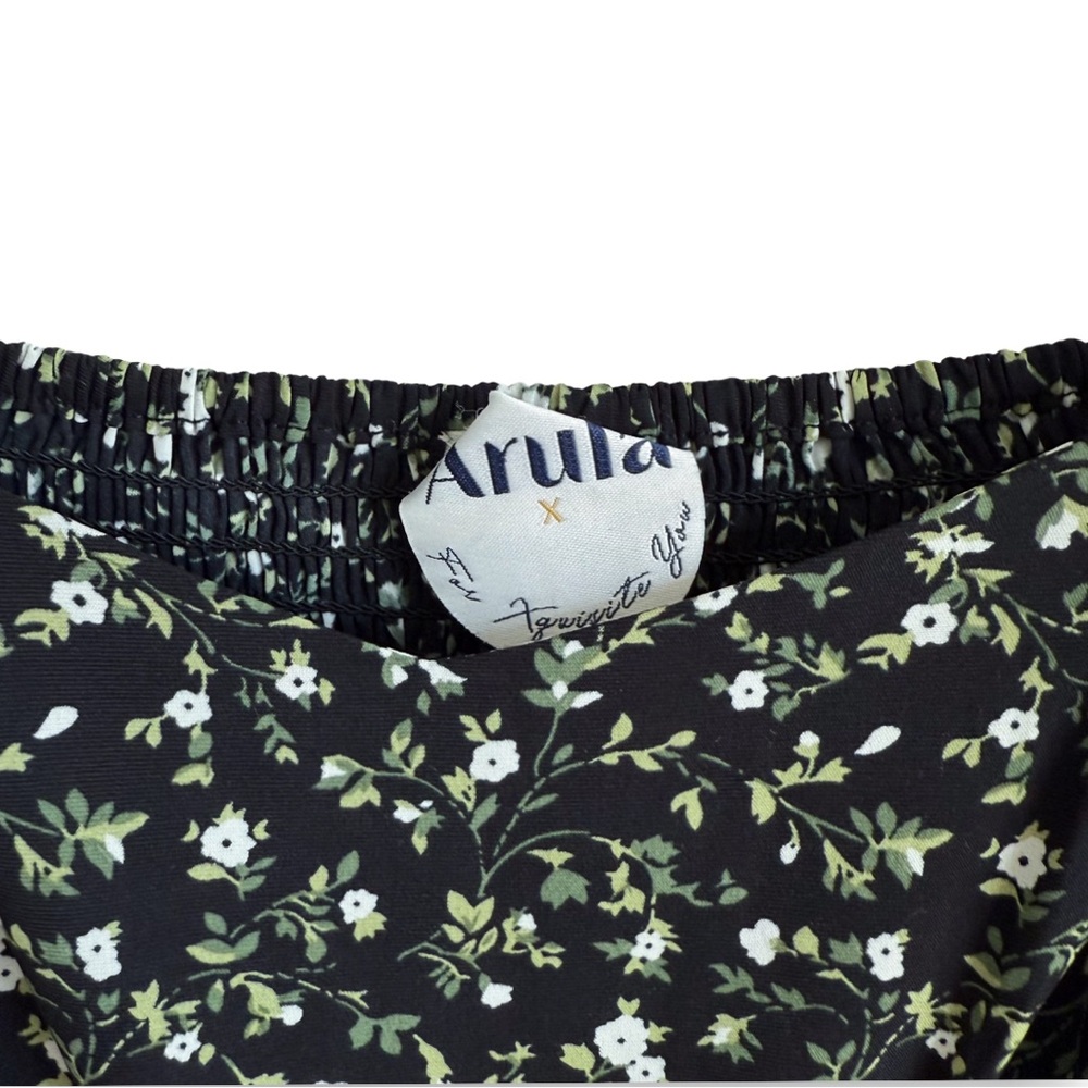 ARULA Black Floral Smocked Mini Dress - Picture 4 of 12